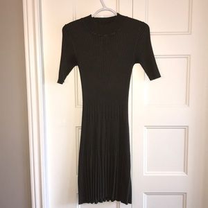 Army green fitted fit and flare dress!